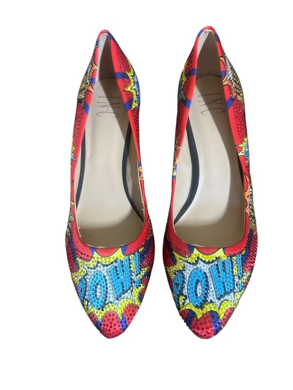 INC International Concepts BAM! POW! Comic Book Hero Stiletto Pumps   Size 8.5